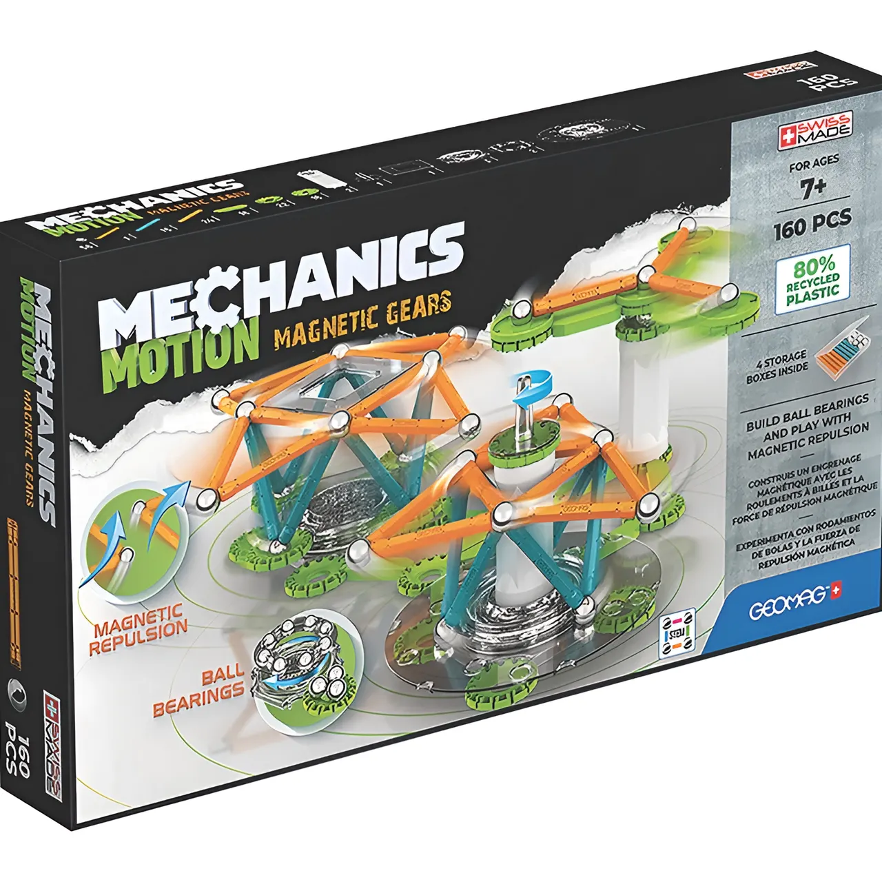 Geomag Mechanics Motion Set de Construcción 160 Engranajes Magnéticos Reciclados - Image 1