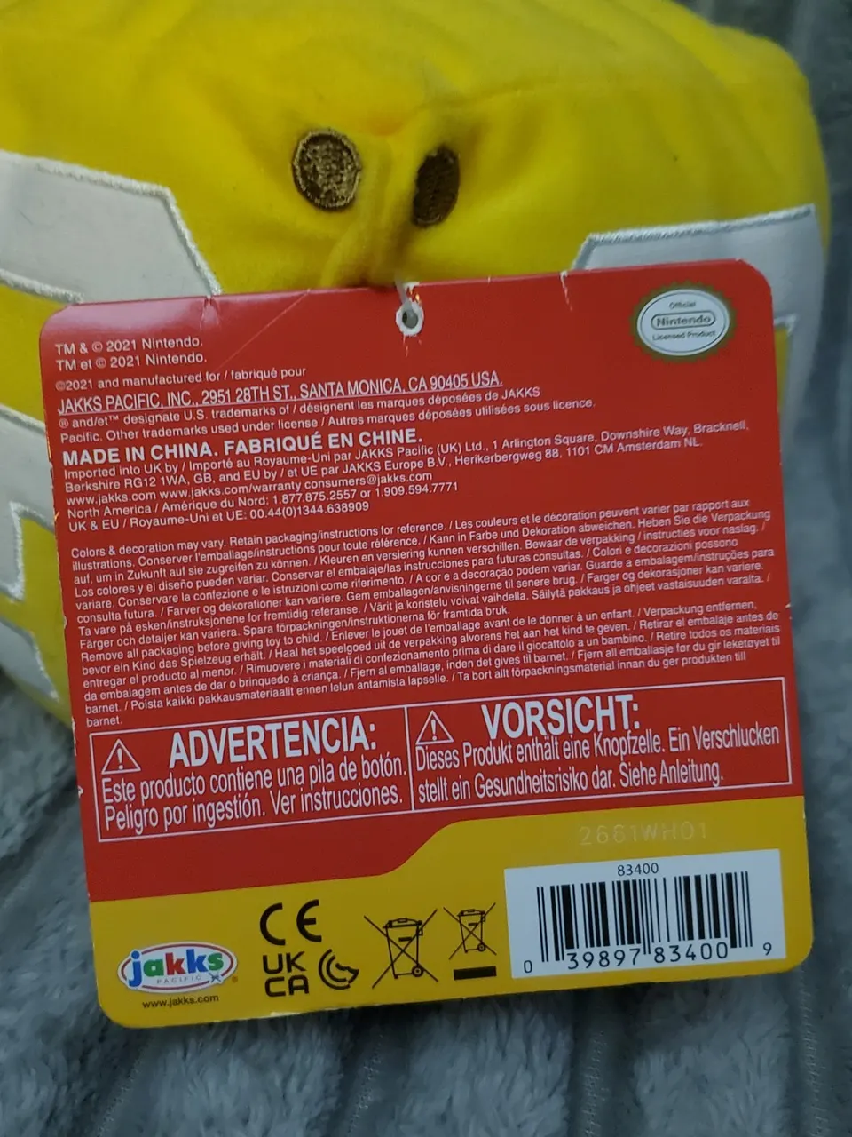 Jakks Pacific Question Block Sound Plush – Super Mario - Image 3