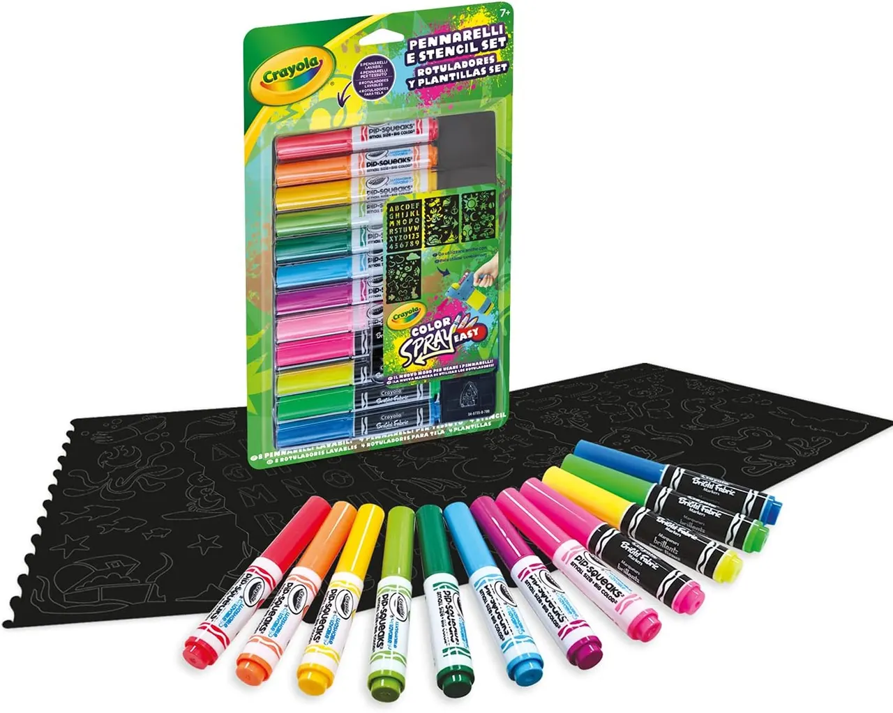Crayola 25-7495 Refill Marker & Stencil Set – 16 Multicolor Pieces - Image 1