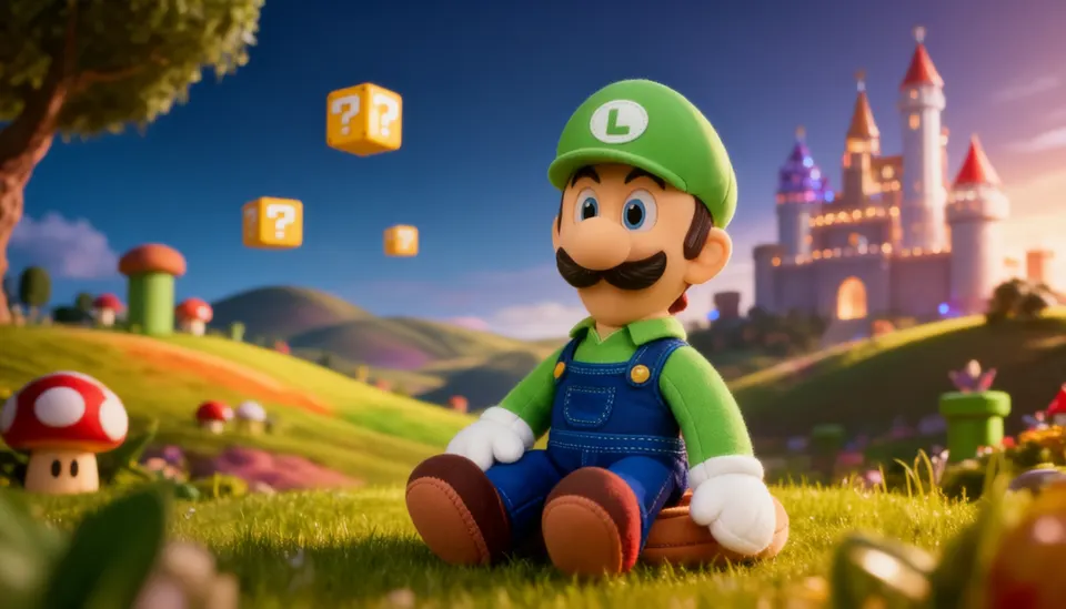Nintendo Luigi 15-Inch Poseable Plush – Super Mario Movie