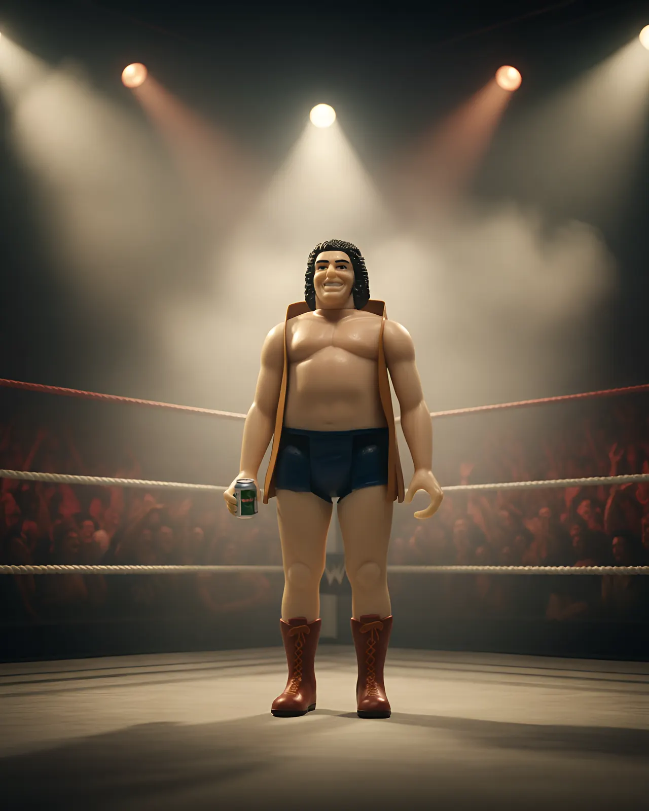 Super7 WWE ReAction André the Giant Figurine – Gilet + Lattine de Bière - Image 7